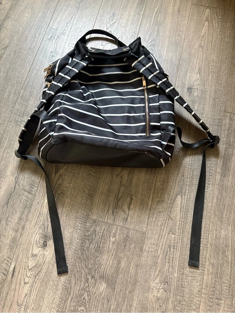 Black Striped Men's Backpack - Unbranded
